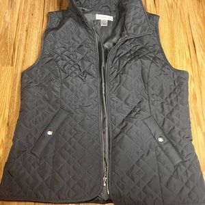 Christopher & Banks vest - black and gray- small